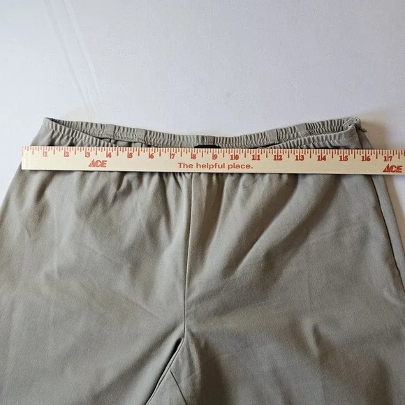 Eileen Fisher Womens Med Pull On Pants Tan Cotton Side Zipper Elastic Waist - Picture 6 of 10